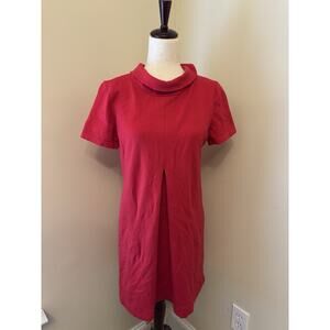 Tyler Boe Vintage 90s Collared Pencil Dress Red 60s Mod Pockets Size 8